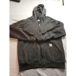 Carhartt Mens Medium Loose Fit Full Zip Hoodie Sweatshirt Dark Gray Workwear